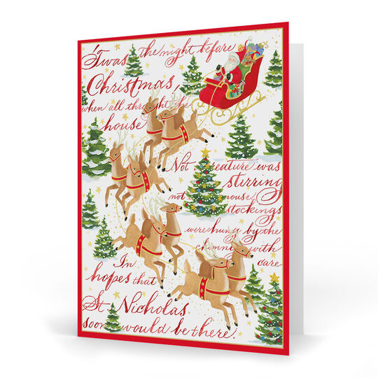 Santa's Sleigh Folded Holiday Cards